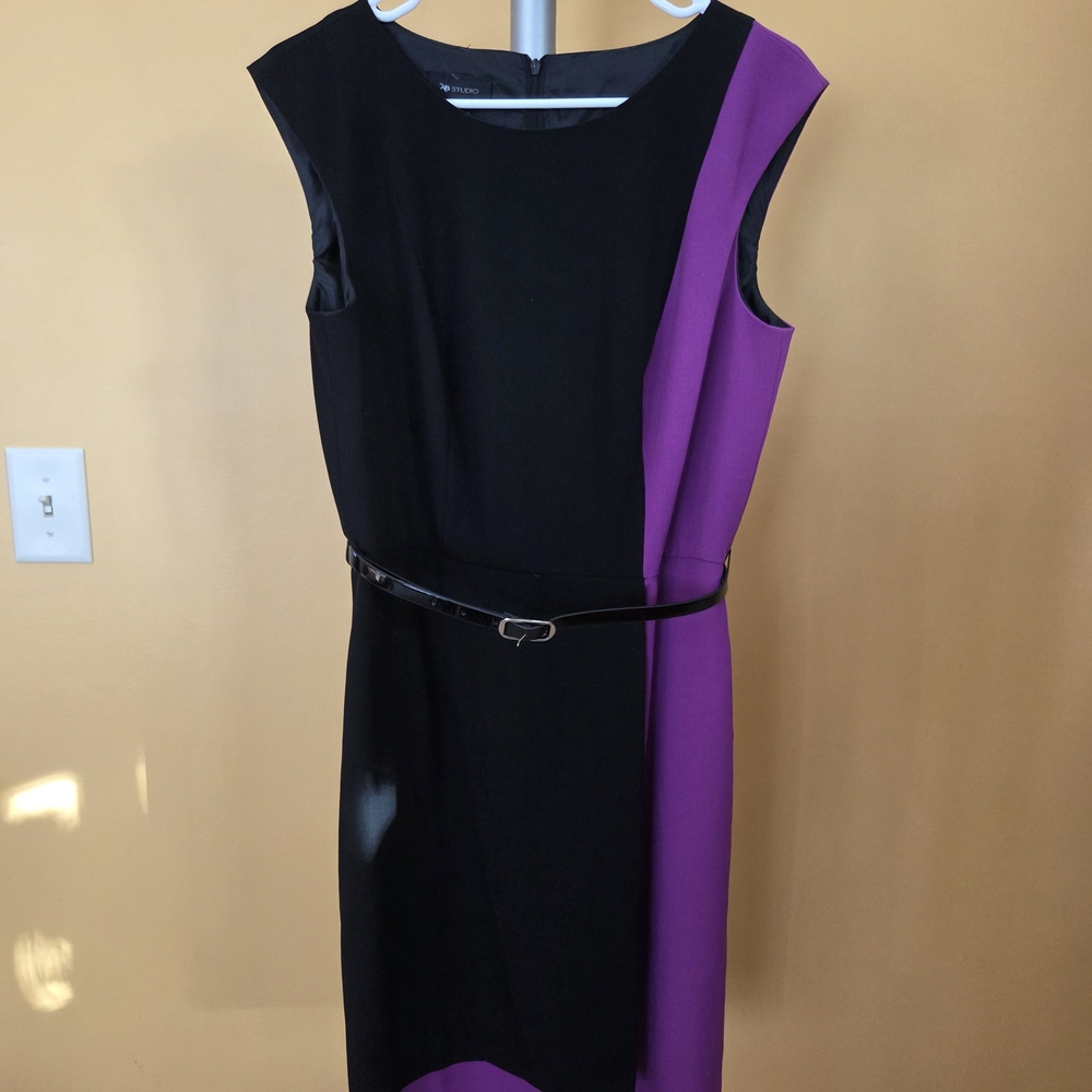 Black and Purple Midi Dress
